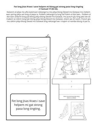 Praemeri aktiviti pej: Fet long Jisas Kraes, i save helpem mi blong gat strong paoa long tingting