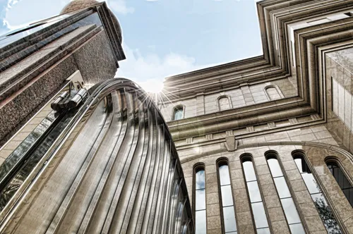 A view of the gate leading to the Hong Kong China Temple, with the top of the temple in the distance.