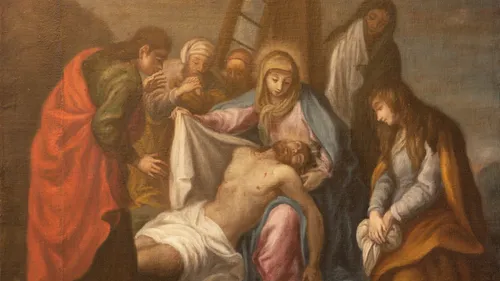 基督从十字架上被放下来