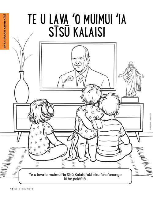 ʻEkitivitī valivali ʻo ha fānau ʻoku nau mamata ʻi he konifelenisi lahí ʻi he TV