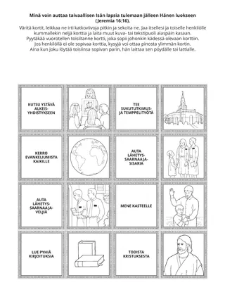 tehtäväsivu: Minä voin auttaa taivaallisen Isän lapsia palaamaan Hänen luokseen