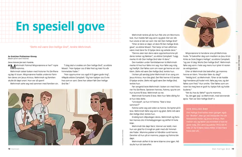 PDF-side av misjonærer som underviser en familie, og en jente som blir bekreftet