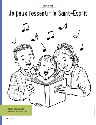 coloring page of children singing