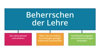 Übersicht über die Initiative „Beherrschen der Lehre“
