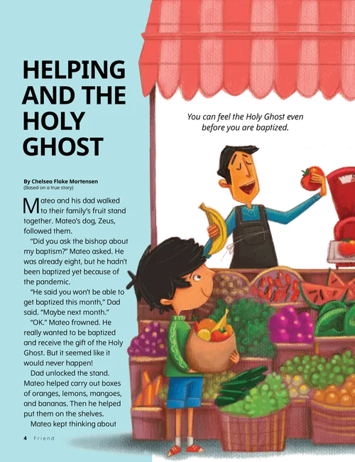 Boy at a fruit stand