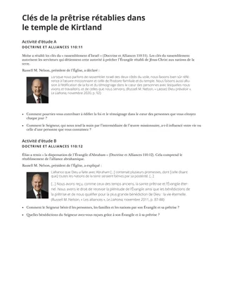 Clés de la prêtrise rétablies dans le temple de Kirtland