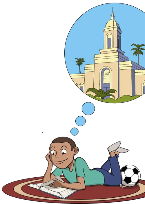 Boy reading the scriptures