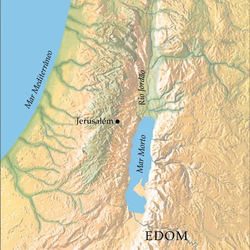 mapa, Jerusalém e Edom