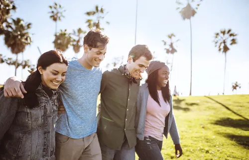 friends walking together