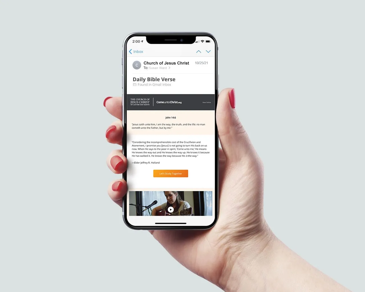 daily Bible verse in an email