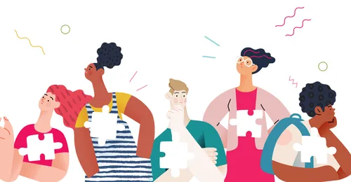 people with puzzle-piece shapes missing