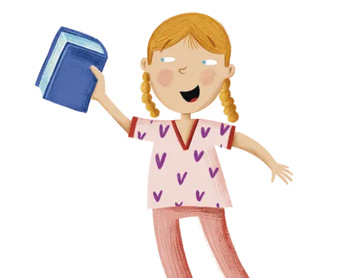 Girl holding up scriptures