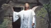 the resurrected Jesus Christ standing at the entrance to the Garden Tomb