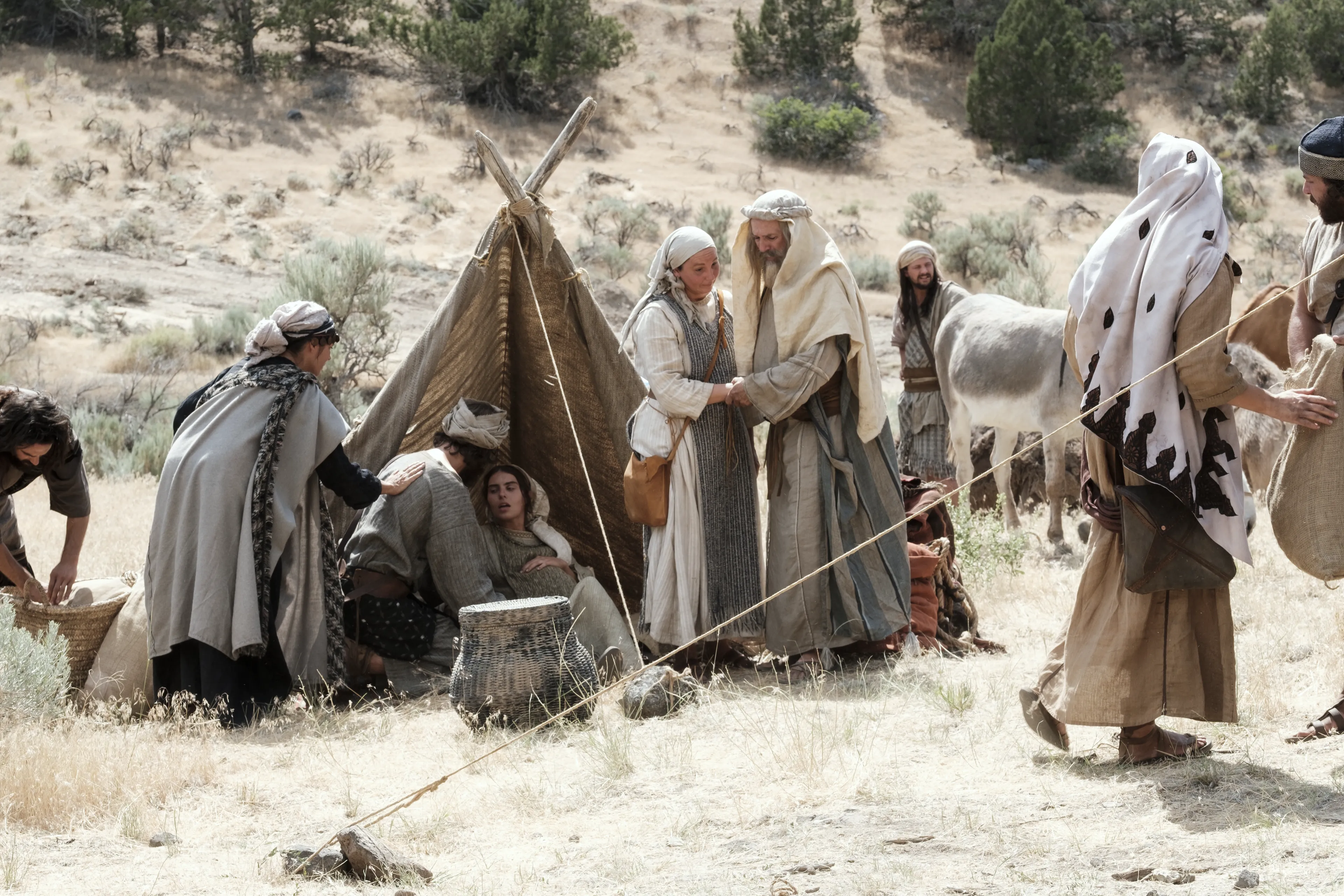 Ishmael and Lehi's family camp in the wilderness.
