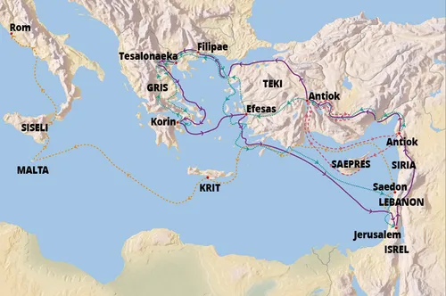 map blong ol wokbaot blong Pol