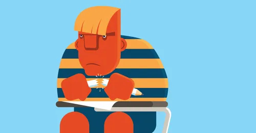 young man breaking pencil