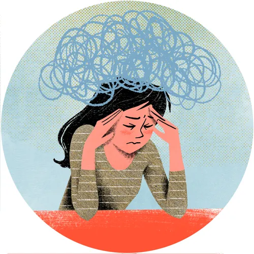 young woman with stress