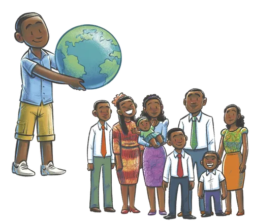 drawing of Animan’s family