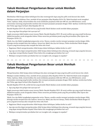 Yakub membuat pengorbanan besar untuk menikah dalam perjanjian