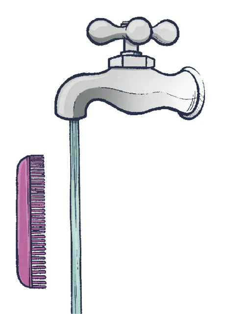 comb and faucet