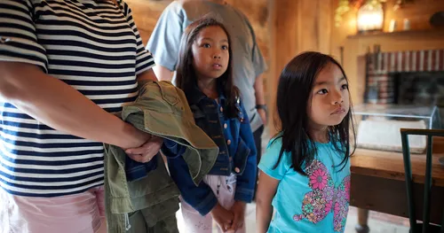 children inside Smith farmhouse