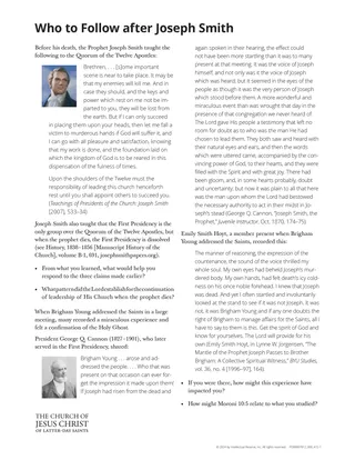 Who to Follow after Joseph Smith