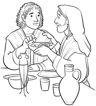 Jesus serving the sacrament