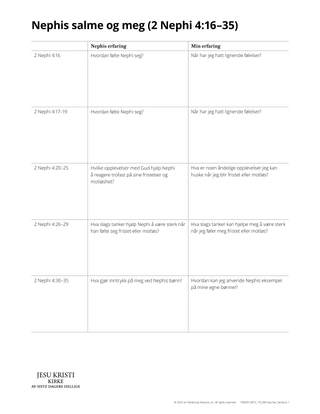 Nephi’s Psalm and me handout