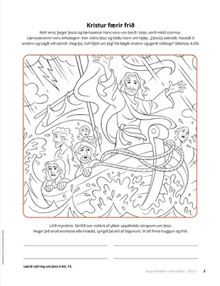 coloring page of Jesus calming the storm