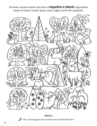 Adam and Eve in the Garden of Eden coloring page