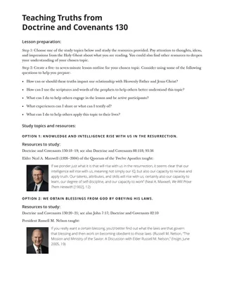 Teaching Truths from Doctrine and Covenants 130