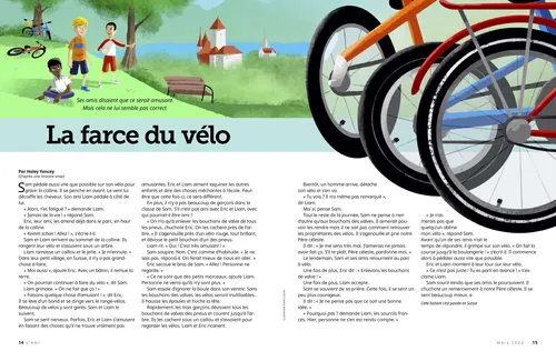 PDF racontant l’histoire de garçons avec leurs bicyclettes dans un parc