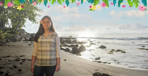 young woman at a beach