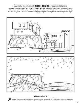 The Wise Man and the Foolish Man coloring page