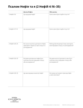 Nephi’s Psalm and me handout