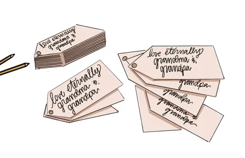 illustration of Christmas gift tags