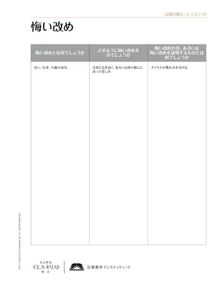 〔悔い改めの配付資料の画像〕