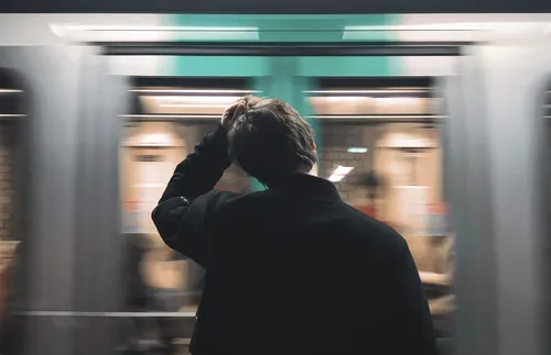 car traveling through snow at night