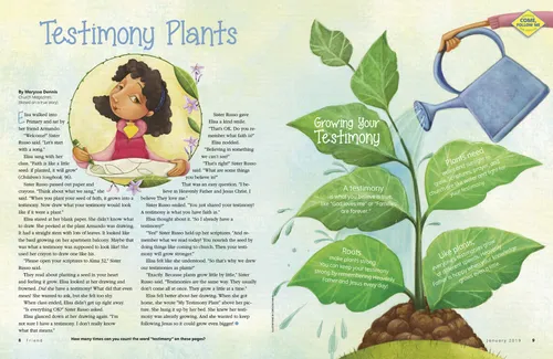 a plant labeled with information about testimony