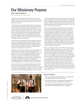 Uddelingsark Formålet med missionering