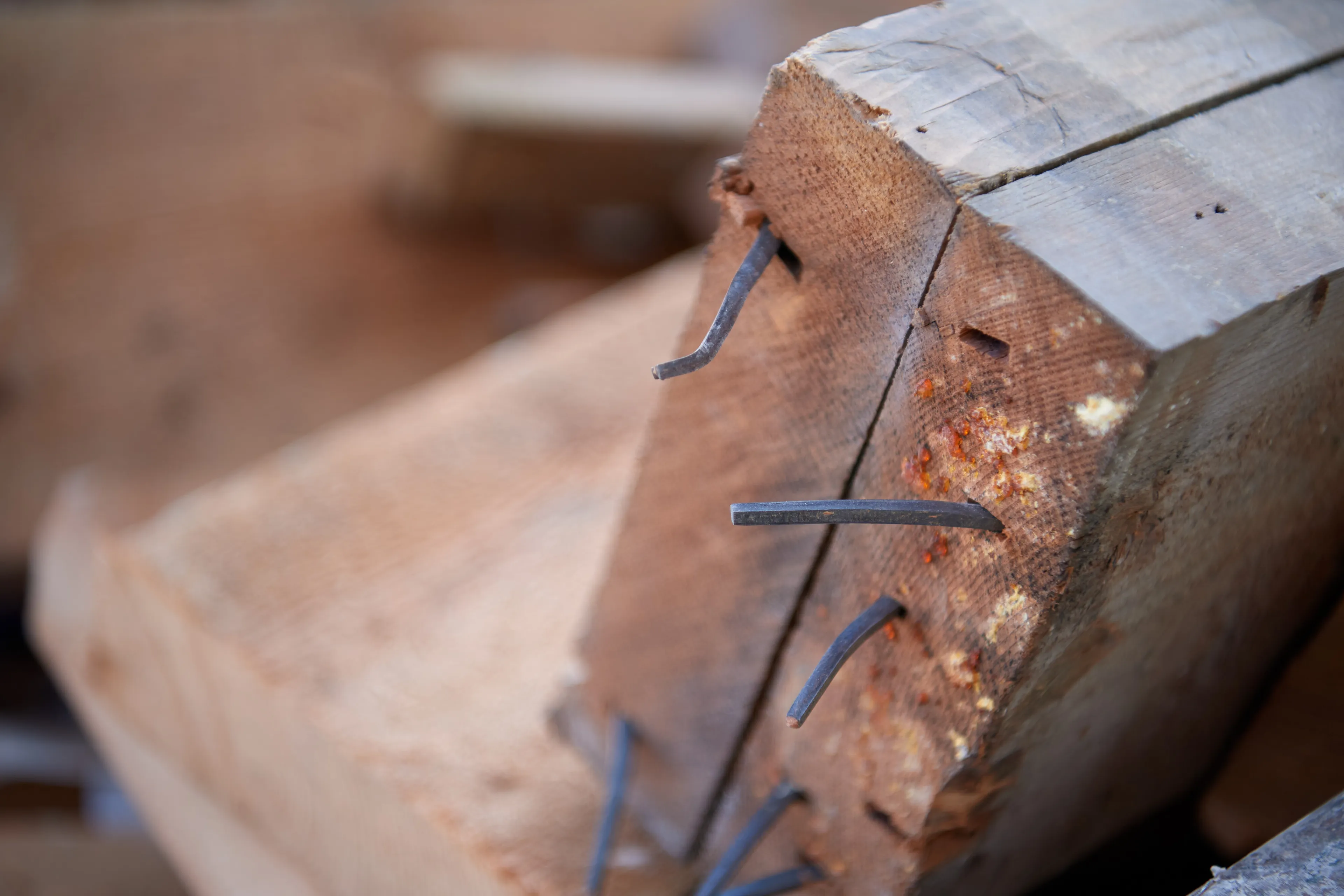 Construction on the Salt Lake Temple during September, 2020. Construction workers are working inside the temple. 