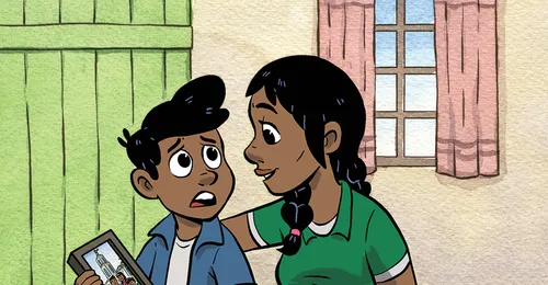 son looking concerned, talking to mother