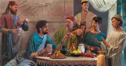 Daniel and his friends refusing to eat the king’s meat