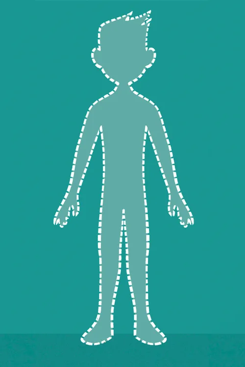 Transparent outline of a body