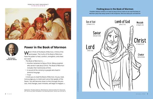 Article PDF of Jesus Christ healing people, plus a coloring page activity
