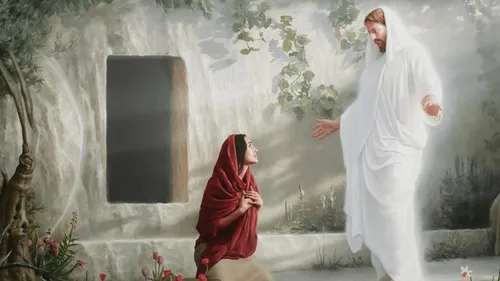 Christ and Mary at the tomb.