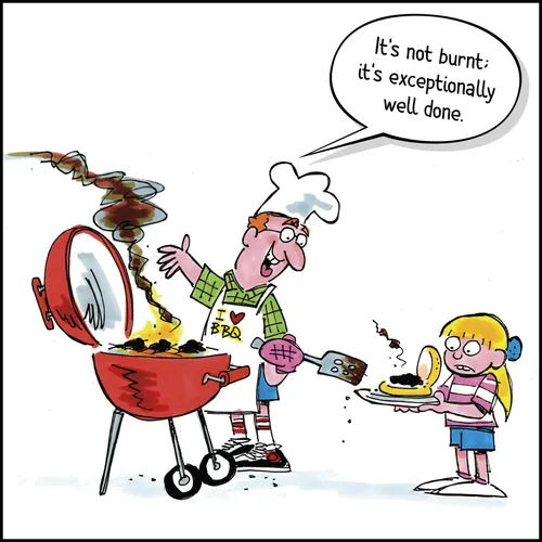 man and girl at barbecue