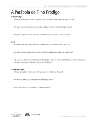 folheto, A Parábola do Filho Pródigo