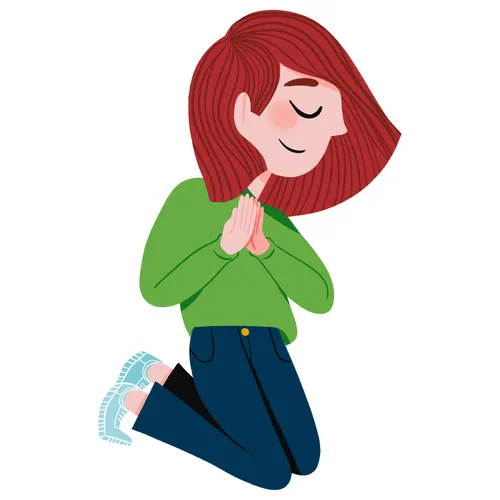 young woman praying