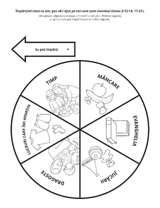 Pagină cu activități: pot împărți altora din ceea ce am